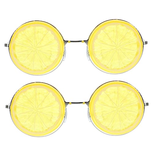 EPIGEIST 2 Stück Gläser party brillen partybrille partygläßer Strandparty-Dekoration partyglasses retro lustig Rave-Brille Zitrone baustützen Cosplay-Party-Brille Yellow von EPIGEIST
