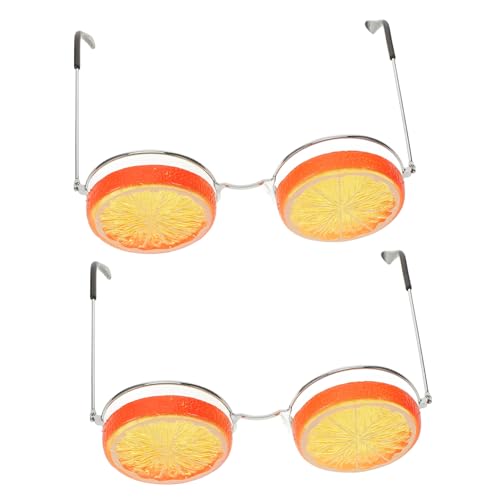 EPIGEIST 2 Stück Gläser strandparty party brillen Attention-grabbing glasses party glasses Dancing glasses Geburtstag Sonne Luau Partybrille lustige Brille Cosplay-Party-Brille Orange von EPIGEIST
