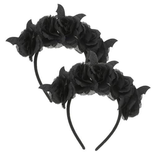 EPIGEIST 2 Stück Halloween Haarreif mit Blumen und Kleinen Schwarzen Fledermäusen Dekoratives Party Haarband Leicht und Bequem für Kostüm und Karnevalspartys EPIGEIST 2 Stück Halloween Haarreif mit Blumen und Kleinen Schwarzen Fledermäusen Dekoratives Party Haarband Leicht und Bequem für Kostüm und Karnevalspartys von EPIGEIST