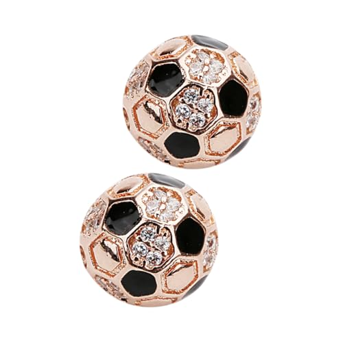 EPIGEIST 2 Stück Kleine Fußball Spacer Perlen aus Kupfer mit Goldplattierte Runde Schmuckzwischenperlen in Roségold für DIY Armbänder Halsketten und Kreative Schmuckherstellung EPIGEIST 2 Stück Kleine Fußball Spacer Perlen aus Kupfer mit Goldplattierte Runde Schmuckzwischenperlen in Roségold für DIY Armbänder Halsketten und Kreative Schmuckherstellung von EPIGEIST