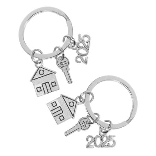 EPIGEIST 2 Stück Schlüsselanhänger Zum Einzug Schlüsselanhänger Einweihungs-schlüsselanhänger Schlüsselanhänger Zum Basteln Metallschlüsselring Taschenanhänger Zinklegierung Silver von EPIGEIST