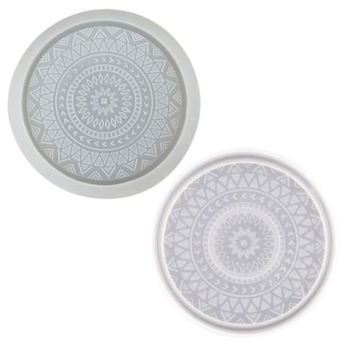 EPIGEIST 2 Stück Silikonform Untersetzer Rund mit Blumenmuster Gießform für Harz Flexible Rissfeste Resin Tray Mold DIY Cup Coaster für Bastelprojekte und Heimdekoration EPIGEIST 2 Stück Silikonform Untersetzer Rund mit Blumenmuster Gießform für Harz Flexible Rissfeste Resin Tray Mold DIY Cup Coaster für Bastelprojekte und Heimdekoration von EPIGEIST