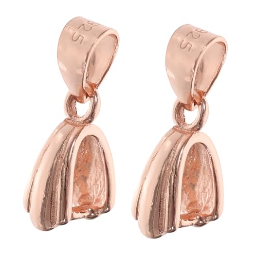 EPIGEIST 2 Stück Sterling Silber Anhängerhalter mit Snap haken Verschluss Eleganter Kettenclip für DIY Schmuckherstellung Vielseitiger Schmuckanhänger Halter für Halsketten Armbänder von EPIGEIST