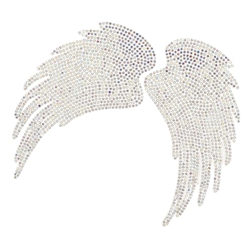 EPIGEIST 2 Stück Strass Aufbügler Engelsflügel Patches Teiliges Glitzer Applikationen DIY Kleidung Jacken Rucksäcke Bastel Dekorations Zubehör von EPIGEIST