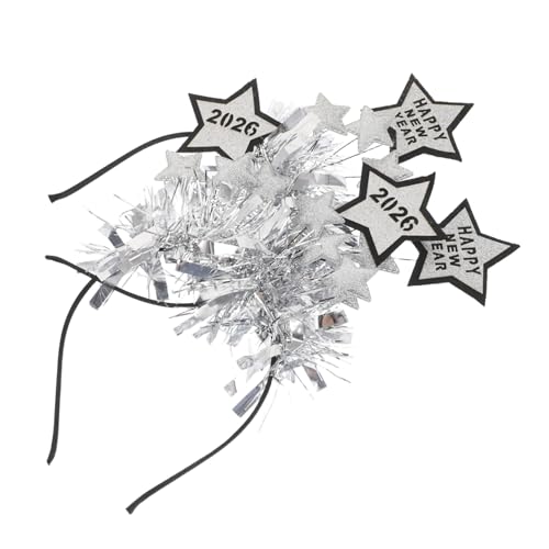 EPIGEIST 2 Stück Teiliges Glitzer Haarband mit Sternen und Happy Year Banner Modischer Silvester Party Kopfschmuck Bequemes Rutschfestes Festtags Accessoire für Verschiedene Anlässe von EPIGEIST
