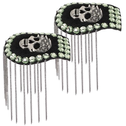 EPIGEIST 2 Stück Teiliges Schulterepaulettenset mit Quaste und Totenkopf Motiv Punkige Kostüm Accessoires für Halloween Bühnenauftritte Langlebige Applikationen für Jacken und Uniformen EPIGEIST 2 Stück Teiliges Schulterepaulettenset mit Quaste und Totenkopf Motiv Punkige Kostüm Accessoires für Halloween Bühnenauftritte Langlebige Applikationen für Jacken und Uniformen von EPIGEIST