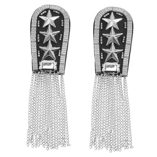EPIGEIST 2 Stück Teiliges Silbernes Quasten epaulette mit Punkigem Design Modische Schulter deko für DIY Kostüme Elegante Schmuckapplikation für Anlässe Wie Hochzeiten und Feiern von EPIGEIST