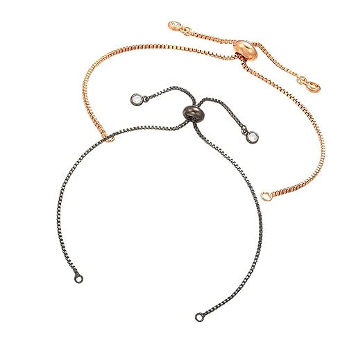 EPIGEIST 2 Stück Verstellbare Semi Finished Armbänder mit Schieberegler DIY Basis Ketten in Roségold und Gunmetal für Damen Langlebige Schmuckketten zum Basteln und Individuellen Gestalten EPIGEIST 2 Stück Verstellbare Semi Finished Armbänder mit Schieberegler DIY Basis Ketten in Roségold und Gunmetal für Damen Langlebige Schmuckketten zum Basteln und Individuellen Gestalten von EPIGEIST