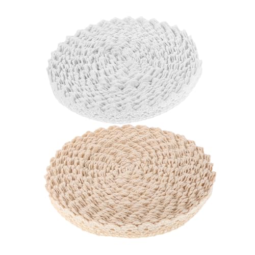 EPIGEIST 2 Stück Vintage Baumwoll-spitzenband mit Floraler Stickerei Häkelborte Breit Weiße Baumwollspitze für Brautkleider Hochzeitsdeko DIY Nähen Scrapbooking Geschenkverpackung von EPIGEIST