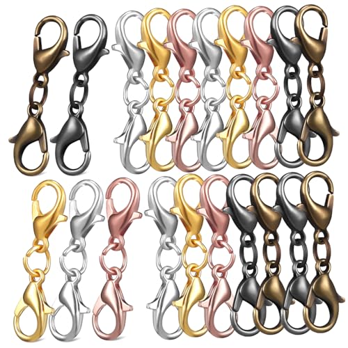 EPIGEIST 20 Stück Doppel lobster karabiner Verlängerer aus Zinklegierung Schmuckverbinder für Ketten und Armbänder Langlebig nicht Verblassend für DIY Schmuckherstellung und Anpassung von EPIGEIST