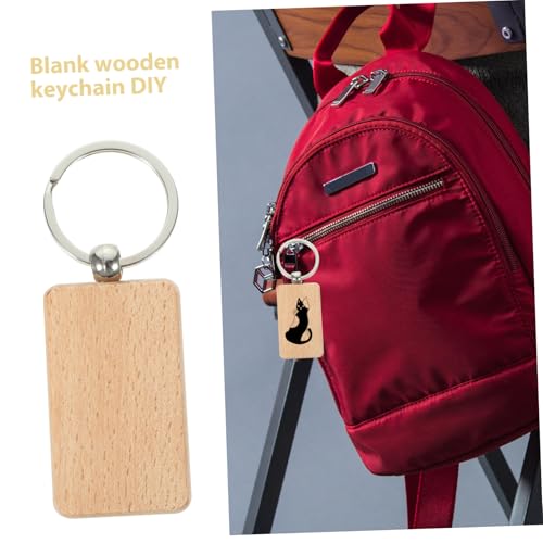 EPIGEIST 20 Stück Holz Schlüsselanhänger Rohlinge aus Buchenholz Beschriftbar und Gravierbar Blanko DIY Schlüsselringe für Personalisierte Geschenke und Holzdeko Bastelprojekte von EPIGEIST
