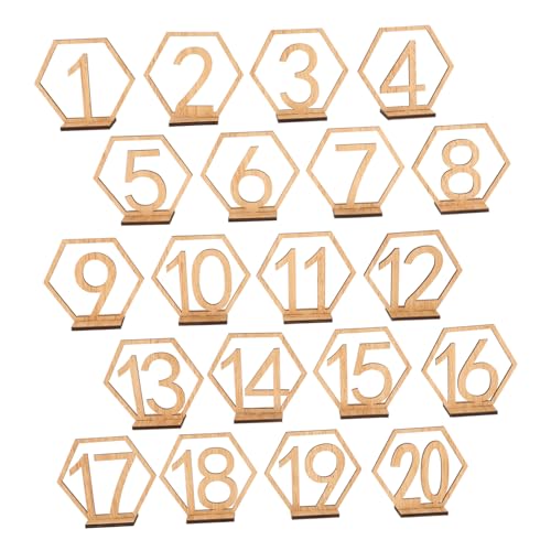 EPIGEIST 20 Stück Holz Tischnummern Teilig für Hochzeiten Sechseckige Tischdekoration aus Hochwertigem Holz mit Halter für Feierlichkeiten Partys und Events EPIGEIST 20 Stück Holz Tischnummern Teilig für Hochzeiten Sechseckige Tischdekoration aus Hochwertigem Holz mit Halter für Feierlichkeiten Partys und Events von EPIGEIST