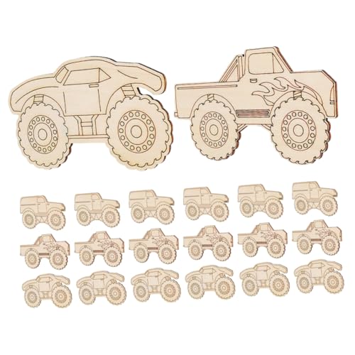 EPIGEIST 20 Stück Lkw-dekorationen Aus Holz Ornamente Auto-wandkunst Holzschild Leer Partygeschenke Zum Thema Auto Bemalbarer Ausschnitt Lkw-hängedekoration Ausschnitt Aus Holzmalerei Beige von EPIGEIST