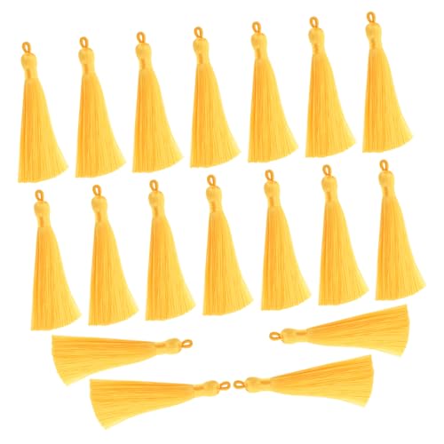 EPIGEIST 20 Stück Quaste Schmuckanhänger Quasten Ohrring-Anhänger Schlüsselbund DIY seidig Basteln Etiketten Herstellung Tassel earrings DIY keychain Yellow von EPIGEIST