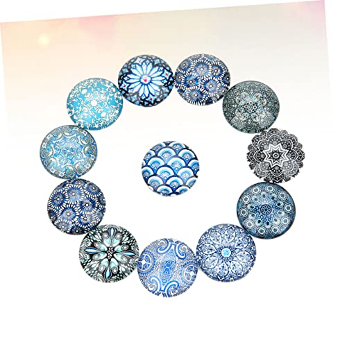 EPIGEIST 20 Stück Runde Patches Diy Schmuckmaterial Blaue und Graue Farbserie Kreative Cabochon Aufkleber für Schmuck Uhr Vase Dekoration Langlebig und Vielseitig von EPIGEIST