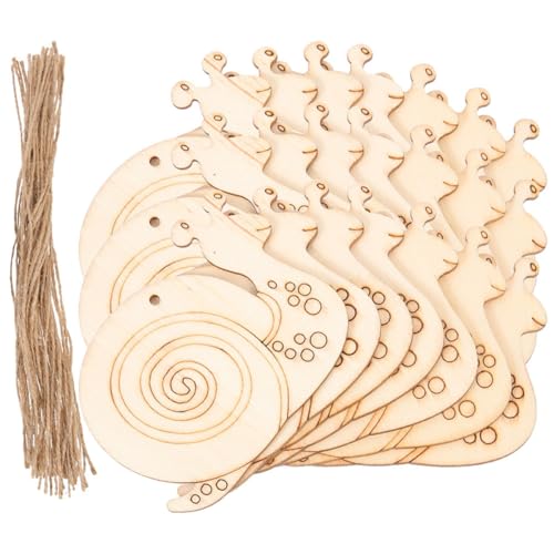 EPIGEIST 20 Stück Schnecken Holzstücke Zum Bemalen Für Handbemaltes Bastelspielzeug DIY Malscheibe Unvollendete Schneckenausschnitte DIY Handarbeit Holz Zum Basteln Holzfarbe von EPIGEIST