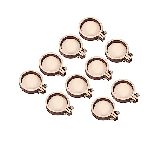 EPIGEIST 20 Stück Teiliges Mini Stickrahmen aus Holz Runde Kleine Kreuzstichrahmen Fester Rahmen für Stickerei DIY Schmuck Nähzubehör für Handarbeit und Dekoration von EPIGEIST