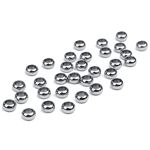 EPIGEIST 20 Stück Teiliges Spacer Beads Durchmesser mit Großem Loch Silberfarbene Runde Perlen für DIY Schmuckherstellung Armband Halskette Ohrring Zubehör Korrosionsbeständig und EPIGEIST 20 Stück Teiliges Spacer Beads Durchmesser mit Großem Loch Silberfarbene Runde Perlen für DIY Schmuckherstellung Armband Halskette Ohrring Zubehör Korrosionsbeständig und von EPIGEIST