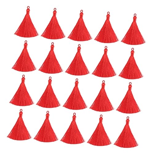 EPIGEIST 20 Stück Zubehör für Quastenohrringe Seide Schmuck Fransenbesatz mit Quaste Artikel Charme-Schlüsselanhänger Ohrringe für DIY Quastenanhänger Quasten-Ohrtropfen selber machen rot von EPIGEIST
