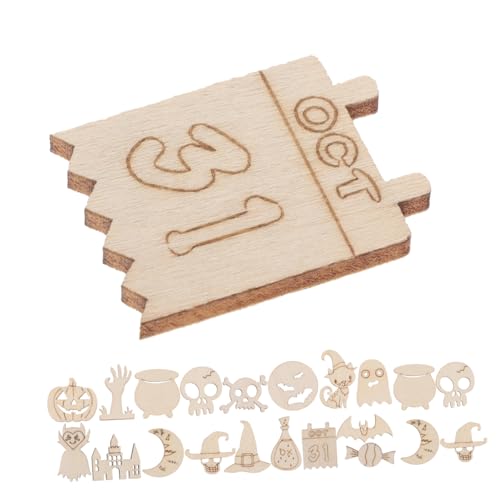 EPIGEIST 200 Stück Halloween Holzausschnitte Unlackierte Holzscheiben Kürbis Formen Bastelornamente Sicher für Gruppenprojekte Kindergarten DIY Herbstdeko von EPIGEIST