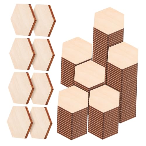 EPIGEIST 200 Stück Sechseckige Holzscheiben Buchenholz für DIY Handwerk Bastelbedarf Hochzeiten Weihnachten Vielseitige Dekorationen und von EPIGEIST