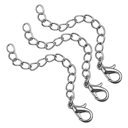 EPIGEIST 20Stücke Armbandverlängerung Halskette Verlängerungskette mit Verschluss Silber Hochwertige Hartlegierung Einfach zu Verwenden für DIY Schmuckherstellung von EPIGEIST