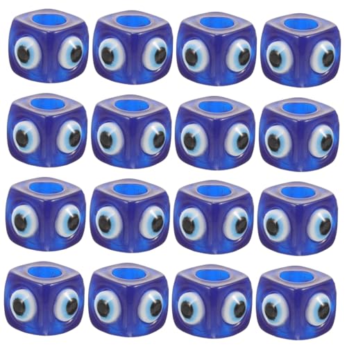 EPIGEIST 20Stücke Blaue Augenperlen Würfelform Schmuck Bastelperlen für DIY Armbänder und Anhänger Einzigartiges für Bastelfreunde von EPIGEIST