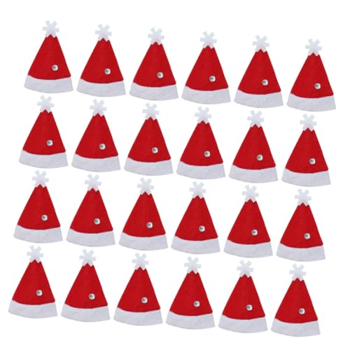 EPIGEIST 24 Stk. Teiliges Mini Weihnachtsmützen Festliche Candy Packing Hats und Christmas Lollipop Hats Wiederverwendbare Weinflaschen Kappen Bastelzubehör Weihnachtsdeko für Party und von EPIGEIST