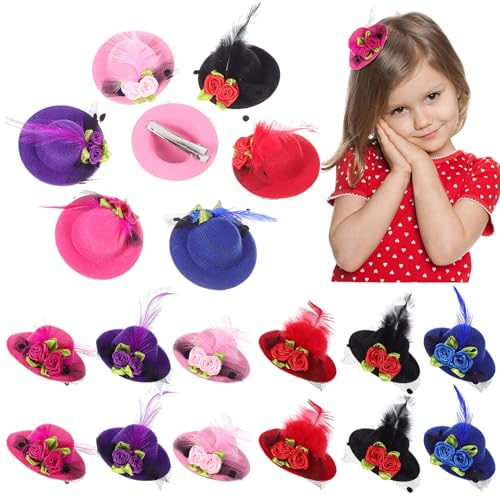 EPIGEIST 24 Stück Teiliges Mini Fascinator Bunte Kleine Teehut Haarclips Haarschmuck für Party Geburtstag Hochzeit Damen von EPIGEIST