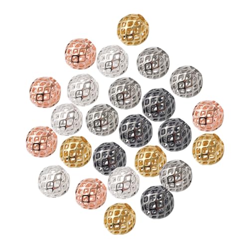 EPIGEIST 25 Stück Teiliges DIY Schmuck Spacer Perlen Kupfer Abstandsperlen für Armband Halskette Ohrring Schmuckherstellung in Gold Silber Schwarz Roségold Weiß K von EPIGEIST