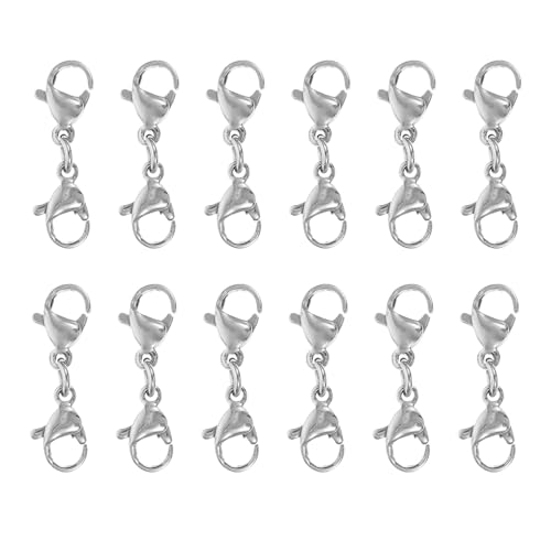 EPIGEIST 25 Stück Teiliges Edelstahl Lobster Karabiner Verschlüsse Langlebig Robust Schmuckverschluss für DIY Halsketten Armbänder Verlängerungsketten Zubehör von EPIGEIST