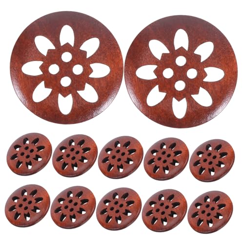EPIGEIST 25 Stück Teiliges Holzknöpfe Echte Blumenmuster Robustes für DIY Handwerk Mantel und Hemdenverschluss Bekleidungsdekoration für Jacken und Uniformen von EPIGEIST