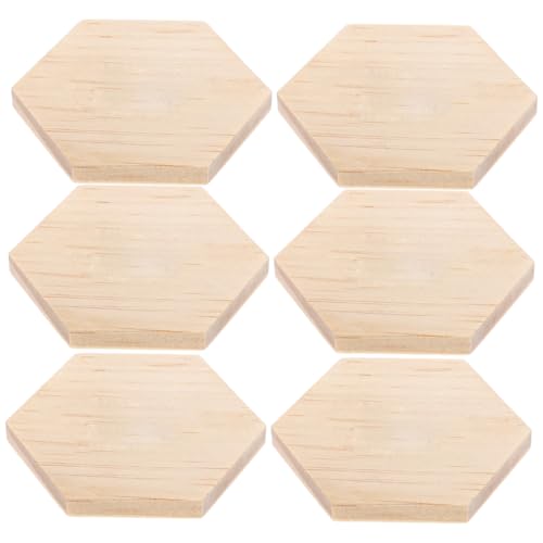 EPIGEIST 25Stücke Sechseckige Holzscheiben für DIY Projekte Unvollendete Holzausschnitte Haltbarem Holz für Wohnkultur und Bastelideen Vielseitige von EPIGEIST