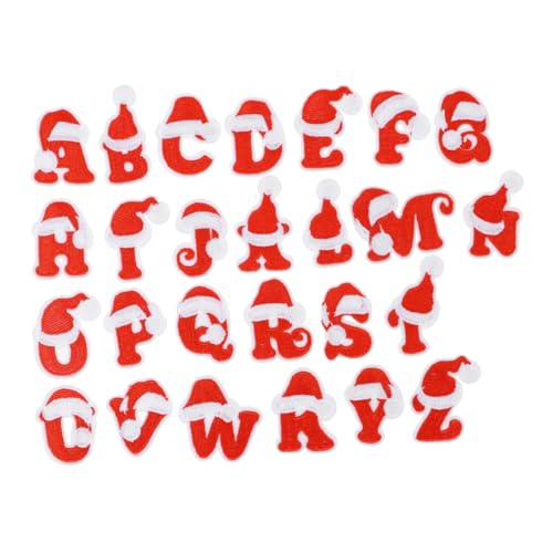EPIGEIST 26 Stück Buchstaben Kleidungsflicken Filzstoff Zum Nähen DIY Kleidungsflicken Weihnachtsapplikationen Damen Bastelapplikationen Stickerei Kostümapplikationen Aufnäher von EPIGEIST