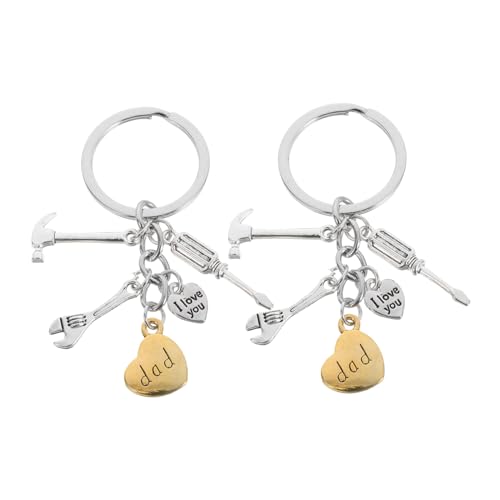 EPIGEIST 2Er Set Schlüsselanhänger zum Vatertag für papa geburtstagsgeschenk personalisiertes werkzeug Papa Ring Papa Tochter Schlüsselanhänger Zinklegierung Silver von EPIGEIST