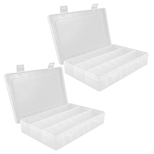 EPIGEIST 2Stücke Transparente Sortierboxen für Schmuck und Kleinteile Fächer zur Aufbewahrung von Perlen Knöpfen und Bastelmaterialien Platzsparend und Stapelbar von EPIGEIST