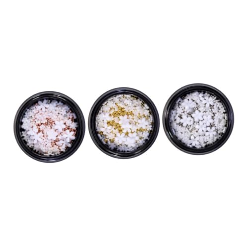EPIGEIST 3 Boxen Mini Resin Blumen Nagelkunst Dekorationen Fünfblättrige Nail Charms aus Sicherem Harz für Maniküre DIY und Festival Nail Zubehör Damen Zufällige Farbe Zufällige Farbe von EPIGEIST