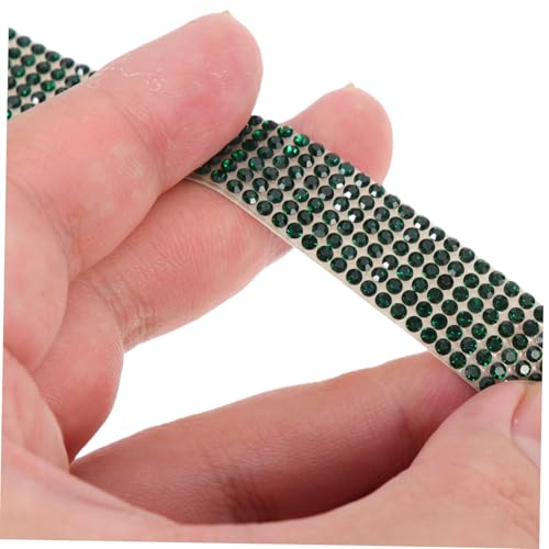 EPIGEIST 3 Rollen Selbstklebendes Strassband Zuschneidbare Multifunktionale Cup Ribbons für DIY Handy dekoration Langlebige Stark Haftende Kristallbänder in Tiefgrün von EPIGEIST