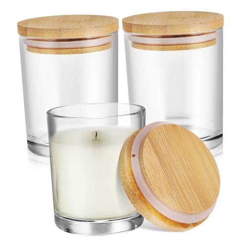 EPIGEIST 3 Stk. Teiliges Runde Glas Kerzengläser mit Bambusdeckel Hitzebeständig Staubgeschützt Glatte Oberfläche Transparent für Kerzengießen und Aufbewahrung Zuhause Dekoration EPIGEIST 3 Stk. Teiliges Runde Glas Kerzengläser mit Bambusdeckel Hitzebeständig Staubgeschützt Glatte Oberfläche Transparent für Kerzengießen und Aufbewahrung Zuhause Dekoration von EPIGEIST