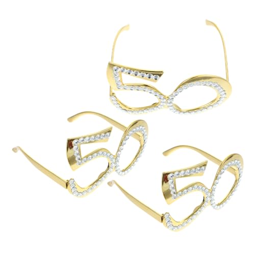 EPIGEIST 3 Stück Teiliges Geburtstagsbrille Glitzer Ziffern Sonnenbrille Wiederverwendbar Foto Requisiten Partydeko für Jubiläumsfeier und Altersmeilenstein von EPIGEIST