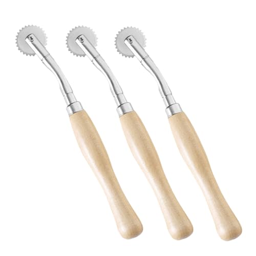 EPIGEIST 3 Stück Teiliges Nähwerkzeug Professionelles Kantenformer Druckrad mit Holzgriff für Langlebig und Präzise Markierung für und DIY Projekte von EPIGEIST