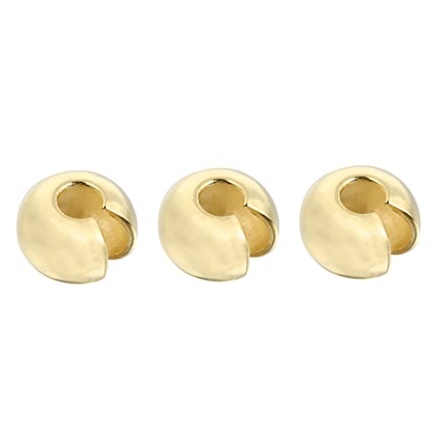 EPIGEIST 3 Stücke Goldene Stellungsperlen elektroplieren Crimps Crimpen runden Perlen für Armbänder Quetschperle zur Schmuckherstellung Quetschperlenknotenabdeckung DIY liefert Silber- von EPIGEIST