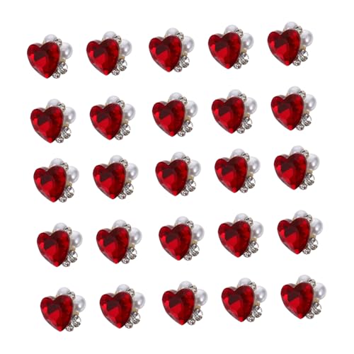 EPIGEIST 30 Stück Nail Charms Rote Strasssteine Nägel Dazzling Nail Stones Gems für Maniküre DIY Schmuck für Frauen Party Hochzeit Alltag von EPIGEIST