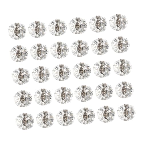 EPIGEIST 30 Stück Teiliges Lose Spacer Perlen mit Strass für Schmuckherstellung Silberne DIY Materialien für Armbänder und Mehr von EPIGEIST
