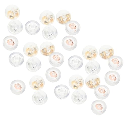 EPIGEIST 30 Stück Teiliges Silikon Ohrring verschluss Transparent Weiche Ohrstecker Stopper mit Silber Gold Roségold und Weißgoldfarben Sichere Ohrring accessoires für DIY Schmuck von EPIGEIST