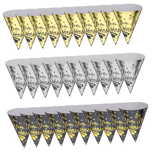 EPIGEIST 30 Stück Teiliges Silvester Partyhüte aus Papier Bunte Kegelhüte in Schwarz Gold und Silber für Erwachsene Festliche Neujahrsdekoration und Foto Requisiten für Feier EPIGEIST 30 Stück Teiliges Silvester Partyhüte aus Papier Bunte Kegelhüte in Schwarz Gold und Silber für Erwachsene Festliche Neujahrsdekoration und Foto Requisiten für Feier von EPIGEIST