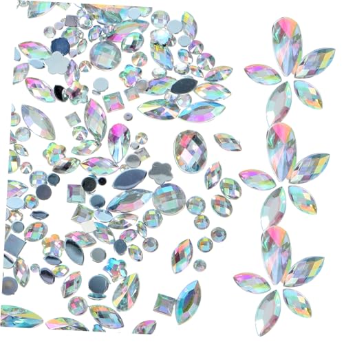 EPIGEIST 300 Stück Acryl Flatback Strasssteine für Nageldekorationen DIY Basteln Glitzersteine für Nagelkunst Schmuck Handyhüllen Scrapbooking Vielseitige Flache Rückseite kleberfrei von EPIGEIST