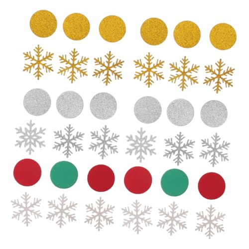 EPIGEIST 300 Stück Schneeflocken Konfetti Glitzernde Runde Papierstreusel in Rot Grün Gold und Silber Winterliche Partydekoration für Weihnachtsfeiern und Festliche Tischdekorationen von EPIGEIST