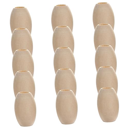 EPIGEIST 30Stücke Oval Holzperlen Lose Perlen für DIY Handwerk Große Holzperlen Naturfarbe für Schmuckherstellung und Bastelprojekte von EPIGEIST