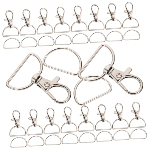EPIGEIST 35 Sätze Teiliges Metall D Ring Karabinerhaken für DIY Schlüsselanhänger Drehbarer Schnappverschluss aus Robust und Einfach Montierbar für Bastelprojekte Rucksackhaken und von EPIGEIST